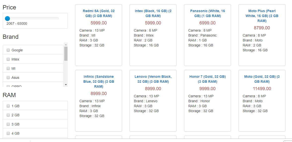 Price Range Slider Filter in PHP with MySQL using jQuery and Ajax -  CodexWorld